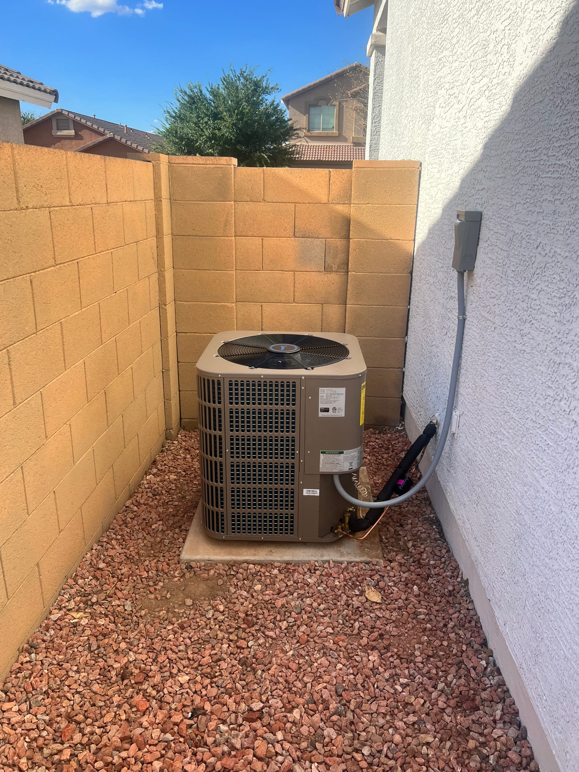 Recent Goat HVAC installation project featuring a mini-split condenser unit