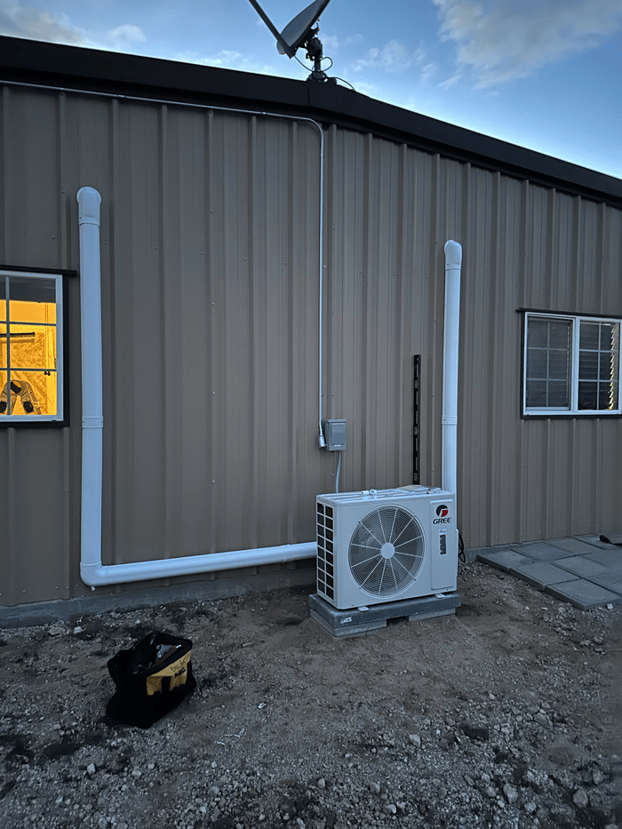 Recent Goat HVAC installation project featuring a mini-split condenser unit